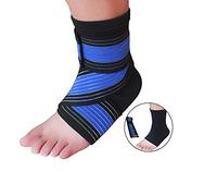 Bande Bandage de compression lymphoedeme Lymphologie Maladie de la lymphe - Manchons Corps Pied Cheville Jambe Cuisse Bras Mains Coude (CHEVILLERE BLEU NOIR + BANDE 70x7,5cm)