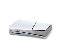 Bande centrale autocollante Décalques pour Sony PS5 Slim Autocollant de protection de console Film de protection résistant aux rayures (Fibre de carbone argent)