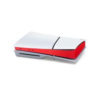 Bande centrale fine pour console PS5, film de protection autocollant en fibre de carbone, film de protection pour PS5-Slim Disc et accessoires de console de jeu numérique (fibre de carbone rouge)