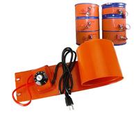 Bande Chauffante pour Baril de Tambour - Chauffage en Silicone pour 55 Gallons,Chauffe-Seau isolé avec Thermostat réglable,Chauffe-Seau Chauffant à Bande,Knob,100L 1200 * 250 1500W