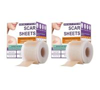 Bande Cicatricielle en Silicone, 2 Rouleaux de Pansements Professionnels, Sparadrap Respirant de Qualité Médicale pour Adoucir et Aplatir les Cicatrices, Patch Cutané Flexible Réutilisable (1,5m+1,5m)