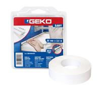 Bande d’Étanchéité GEKO Blanche 22mm x 2,4M - Ruban Imperméable pour Baignoire, Douche et Évier, Amovible et Réutilisable