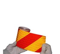 Bande d'avertissement de sécurité réfléchissante 10cm, bande auto-adhésive étanche diagonale de sécurité nocturne, bande Anti-Collision for camions remorques vélo(Red Yellow,2M)