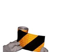 Bande d'avertissement de sécurité réfléchissante 10cm, bande auto-adhésive étanche diagonale de sécurité nocturne, bande Anti-Collision for camions remorques vélo(Black Yellow,5M)