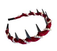 Bande de bande de perle, bandeau perlé,Coiffe d'onde - Perle Teeth Bandband Girls Hairband Band non glissée Heatwear Hair Hoop For Party Supplies