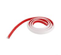 Bande de barrière d'eau en silicone pour douche, salle de bain, pour séparation humide et sèche, bande de rétention de seuil de douche sans boucles, auto-adhésive (blanc, 200 cm)