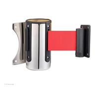 Bande de barrière rétractable en acier inoxydable - Sangle de sécurité murale - 2 m/3 m/5 m - Contrôle de la foule réglable pour événements sportifs en plein air - Système de gestion des files