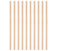 Bande de bois de canette de hêtre - 10 pièces de garniture de perles décoratives, moulure demi-ronde inachevée, détail de bobine semi-circulaire 3D, ornement naturel polyvalent fabriqué à la main | Mu