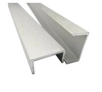 Bande de bord en aluminium forme U, largeur extérieure 5 mm, 10, 20, longueur 100 à 400, alliage d'aluminium, recouvert verre Pour Panneaux De Particules(5X10X400MM,5pcs)