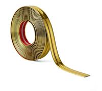 Bande de bord en PVC 3 m x 2 cm pour bordure de panneau mural, cadre de porte, pour protections d'angle de carrelage et renfort de bord de sol (2 cm, doré)