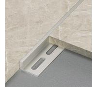 Bande De Bordure De Carrelage En Forme De L En Alliage D'aluminium, Bande De Sol, Bande De Transition À Angle Droit, Ligne Décorative Pour Tapis, Seuil, Carrelage De Sol Et Espaces(Light gray,0.35cm/0