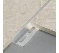 Bande De Bordure De Carrelage En Forme De L En Alliage D'aluminium, Bande De Sol, Bande De Transition À Angle Droit, Ligne Décorative Pour Tapis, Seuil, Carrelage De Sol Et Espaces(Silver,0.6cm/0.23in