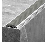 Bande de bordure d'escalier en alliage d'aluminium, décoration de bord de nez d'escalier, cinéma Hôtel Maison école marches marches Multi - scène applicable(Grey,3.5cm)