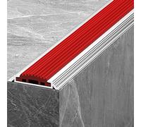 Bande de bordure d'escalier en alliage d'aluminium, décoration de bord de nez d'escalier, cinéma Hôtel Maison école marches marches Multi - scène applicable(Red,4.5cm)