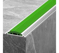 Bande de bordure d'escalier en alliage d'aluminium, décoration de bord de nez d'escalier, cinéma Hôtel Maison école marches marches Multi - scène applicable(Green,3.5cm)