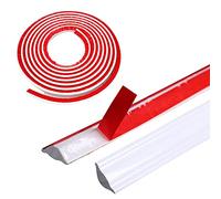 Bande de bordure en TPE, bande de finition murale auto-adhésive, bande de bordure décorative en plastique pour angle de mur, mastic étanche anti-moisissure et imperméable pour le sol (Blanc 3M, 12