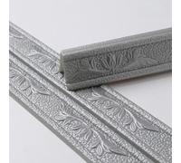 Bande de bordure murale décorative à faire soi-même 2. Garniture auto-moulée pour cadres de porte et miroirs - Plinthe flexible blanche (gris-3 pièces)