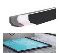 Bande de bouchon d'eau en silicone flexible pour sols de salle de bain et de cuisine, maintient l'eau contenue et empêche les fuites en dehors des zones humides (gris, 300 cm)