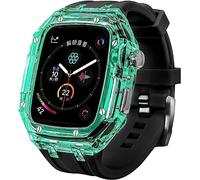 Bande de caoutchouc de boîtier de montre transparente ， pour la série 45 mm 44 mm, Hard PC Watch Case FluorObber Strap Mod Kit ， pour la série Iwatch 8 7 6 5 4 4 SE ACCESSOIRES REMPLACEMENT