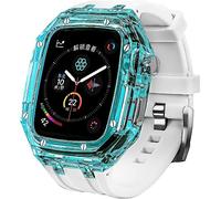 Bande de caoutchouc de boîtier de montre transparente ， pour la série 45 mm 44 mm, Hard PC Watch Case FluorObber Strap Mod Kit ， pour la série Iwatch 8 7 6 5 4 4 SE ACCESSOIRES REMPLACEMENT