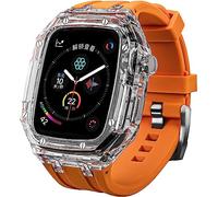 Bande de caoutchouc de boîtier de montre transparente ， pour la série 45 mm 44 mm, Hard PC Watch Case FluorObber Strap Mod Kit ， pour la série Iwatch 8 7 6 5 4 4 SE ACCESSOIRES REMPLACEMENT