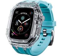 Bande de caoutchouc de boîtier de montre transparente ， pour la série 45 mm 44 mm, Hard PC Watch Case FluorObber Strap Mod Kit ， pour la série Iwatch 8 7 6 5 4 4 SE ACCESSOIRES REMPLACEMENT