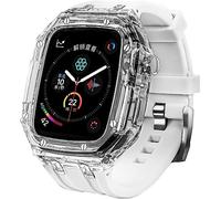 Bande de caoutchouc de boîtier de montre transparente ， pour la série 45 mm 44 mm, Hard PC Watch Case FluorObber Strap Mod Kit ， pour la série Iwatch 8 7 6 5 4 4 SE ACCESSOIRES REMPLACEMENT