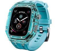 Bande de caoutchouc de boîtier de montre transparente ， pour la série 45 mm 44 mm, Hard PC Watch Case FluorObber Strap Mod Kit ， pour la série Iwatch 8 7 6 5 4 4 SE ACCESSOIRES REMPLACEMENT