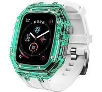 Bande de caoutchouc de boîtier de montre transparente ， pour la série 45 mm 44 mm, Hard PC Watch Case FluorObber Strap Mod Kit ， pour la série Iwatch 8 7 6 5 4 4 SE ACCESSOIRES REMPLACEMENT