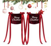 Bande de chaise de Noël 2 pièces décoration universelle élastique en | Natalizi Chaises pour décoration de salle à manger, fête, intérieur et extérieur, assise courte, patio, pelouse, jardin