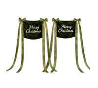 Bande de chaise de Noël 2 pièces décoration universelle en velours | Bande de chaise pour mariage, déjeuner, carnaval, fête, extérieur, intérieur, jardin, pelouse, cour