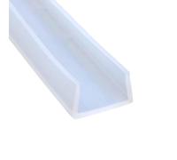 Bande de chant autocollante en U, Bande d'étanchéité en caoutchouc de silicone avec canal U, plusieurs tailles for fenêtres et portes douche(196.85inch-26x16mm)