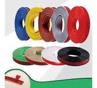 Bande de chant de meuble en forme de U, bande de chant flexible TPE auto-adhésive, bande de protection des chants de placage pour la restauration de table et d'armoire (12mm*4m,Red)