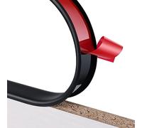 Bande de chant de meubles en forme de U, 16.4FT Veneer Edge Banding, Peel and Stick Trim Collapsible Guards for Cabinet Repair(Black,9mm)