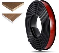 Bande de chant flexible en U de 10 m, bande de chant autocollante, bande d'étanchéité en TPE souple et imperméable for meubles, protection et réparation des armoires(Black,9mm)