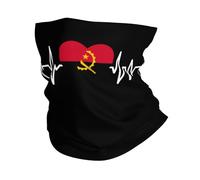 Bande De Cheveux Battements De Cœur Angolais J'aime L'Angola Drapeau en Forme De Cœur Élastique Écharpe Demi-Visage Respirant Gaiter pour Cyclisme Ski Adulte