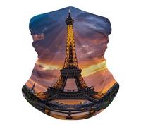 Bande de Cheveux Belle Tour Eiffel Paris Multi-Usage Écharpe Demi-Visage Anti-Solaire Echarpe Gaiter pour Homme Randonnée 26X30cm