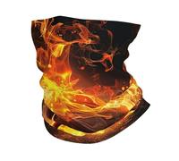 Bande de Cheveux Crâne 3D Feu Mort Enfer Flamme Démon Noir Anti-Solaire Écharpe Demi-Visage Multi-Usage Bandana pour Cyclisme Randonnée 26X30cm