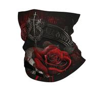 Bande De Cheveux Crâne Roses Rouge Dieu Gothique Sombre Anti-UV Protection du Visage Élastique Bandana pour Randonnée Moto Adulte