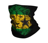 Bande De Cheveux Drapeau De Sao Tomé-Et-Principe Lion Décoration Faciale Respirant Chapeaux Demi-Visage pour Vélo, Moto, Extérieur