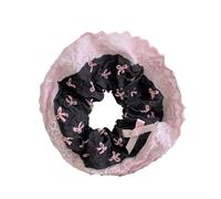 Bande de cheveux en dentelle rose doux, nœud, gros intestin féminin, corde à large, articles for Convient Aux Femmes Et Aux Filles(02black)