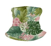 Bande De Cheveux Fougères Monstera De La Forêt Tropicale À Fleurs Roses Écharpe Demi-Visage Multi-Usage Ultra-Douce Headwrap pour Sports Course À Pied Jogging 25X50Cm