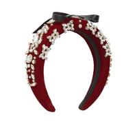 Bande de cheveux, mode féminine Éponge velours lourd fait bandeau diamants arc bandeau de cheveux tempérament cristal cheveux accessoires for femmes filles(Black)
