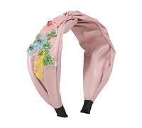 Bande de cheveux, mode féminine Vintage perceuse cheveux cerceau perles tissu bandeau large fleur cheveux accessoires for femmes filles(Cherry Blossom)