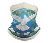 Bande de Cheveux Paix sur Terre Élastique Écharpe Tube Séchage Rapide Cache-Cou pour Cyclisme Ski 26X30cm