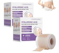 Bande de cicatrice en silicone à l'acide hyaluronique, bande de traitement réutilisable pour l'élimination des cicatrices, feuilles de cicatrice en silicone professionnelles (2 Boîtes)