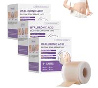 Bande de cicatrice en silicone à l'acide hyaluronique, bande de traitement réutilisable pour l'élimination des cicatrices, feuilles de cicatrice en silicone professionnelles (3 Boîtes)