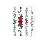 Bande De Couverture De Cicatrice De Césarienne, 6 Pièces, Fleur Colorée, Tatouage Temporaire, Imperméable, Autocollant De Tatouage De Bras De Fleur