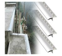Bande de déflecteur d'égouttement en métal, lignes d'égouttement du bord extérieur des murs, 2 3 5 7 pièces bec d'aigle en aluminium pour avant-toits(Silver-3,L-125cm/49")