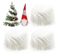 Bande de Fausse Fourrure Tissu de Fourrure Artificielle, 3 Pcs 150cm Furry Faux Craft Tissu de Peluche En Cuir Artificiel, Cuir Artificiel Peluche Blanc Fourrure Peluche Tissu, Diy Décoration de Noël